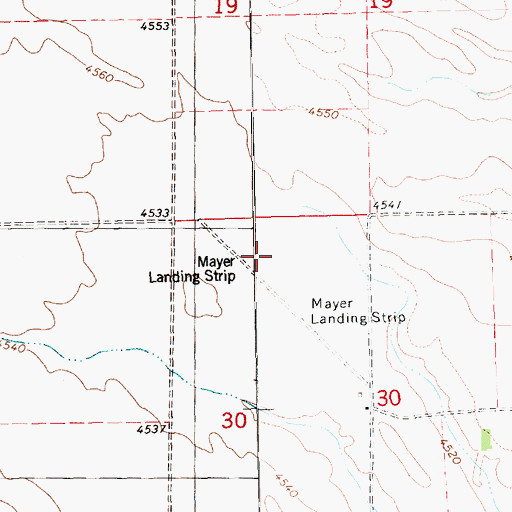Topographic Map of Mayer Landing Strip (historical), NE