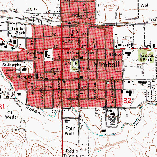 Topographic Map of Kimball Southern Baptist Church, NE