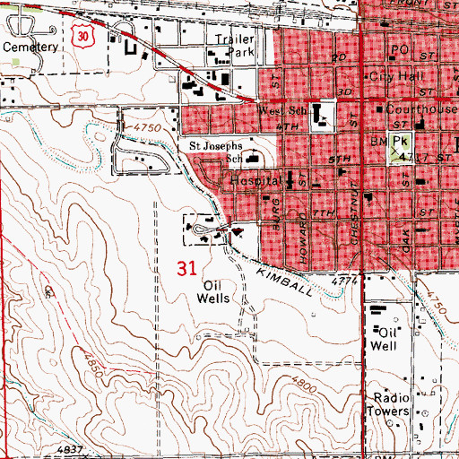 Topographic Map of First United Presbyterian Church, NE
