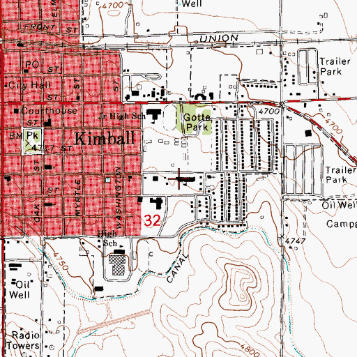 Topographic Map of Mary Lynch Elementary School, NE