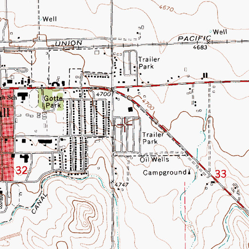 Topographic Map of Ridgewood Mobile Home Park, NE