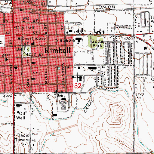 Topographic Map of Kimball County Manor, NE