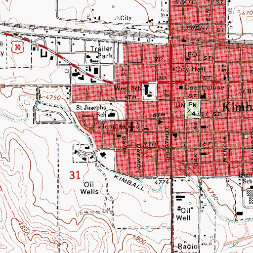 Topographic Map of Kimball County Hospital Clinic, NE