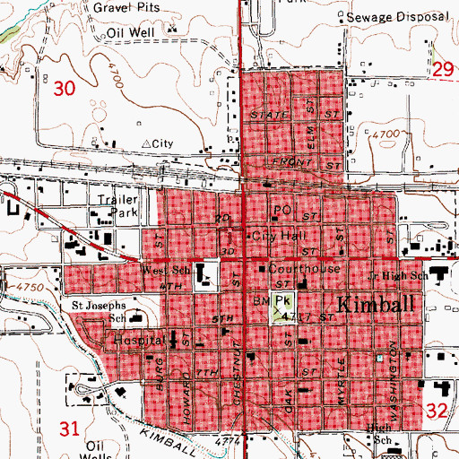 Topographic Map of Plains Historical Museum, NE