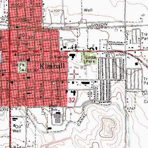 Topographic Map of Kimball-Banner Counties Fairgrounds, NE