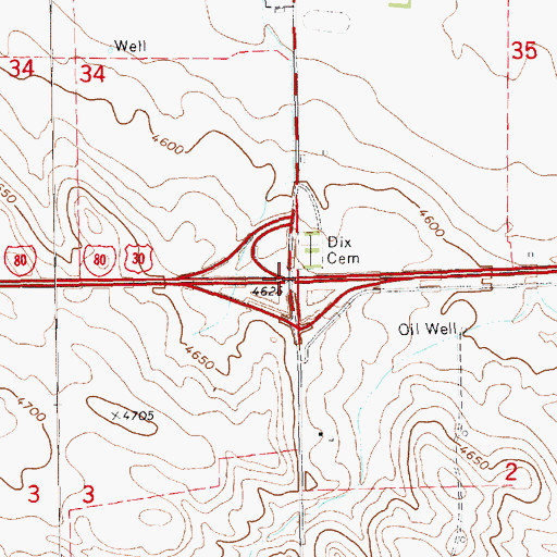 Topographic Map of Interchange 29, NE