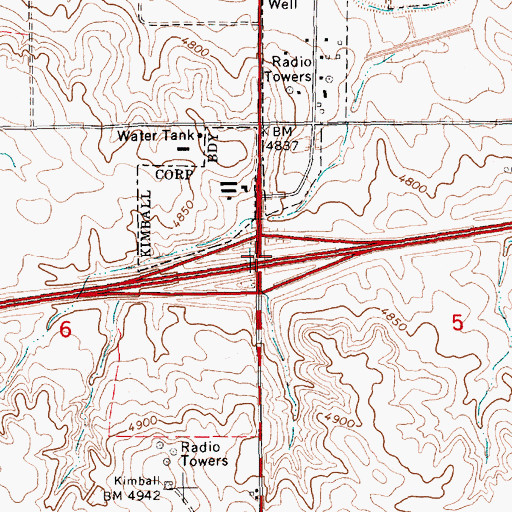 Topographic Map of Interchange 20, NE