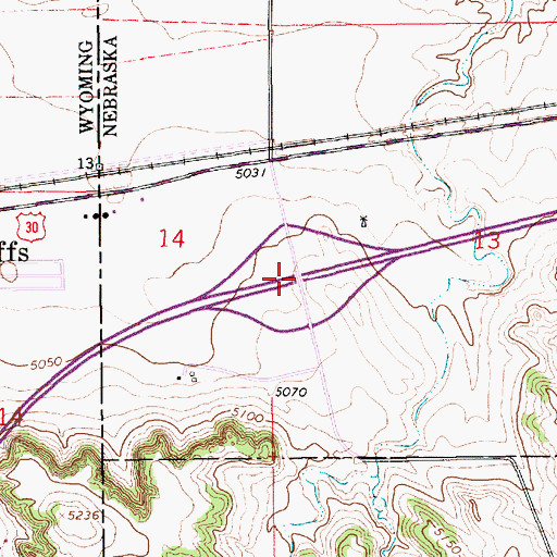 Topographic Map of Interchange 1, NE