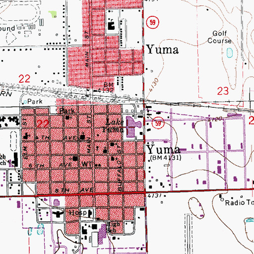 Topographic Map of Lake Yuma, CO