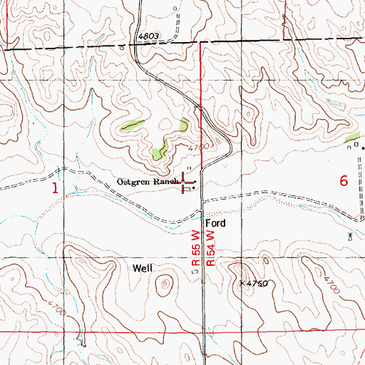 Topographic Map of Ostgren Ranch, NE