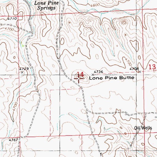 Topographic Map of Lone Pine Butte, NE