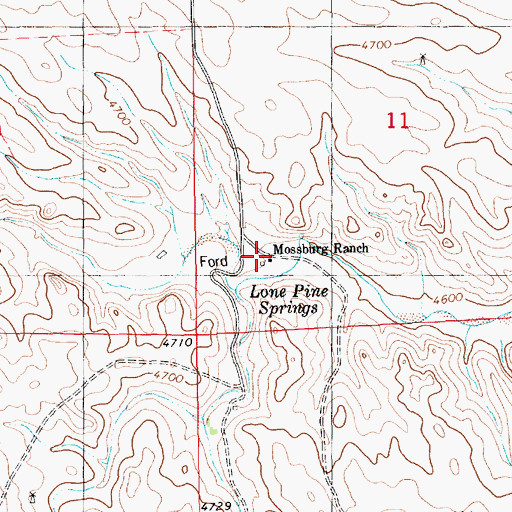 Topographic Map of Mossburg Ranch, NE