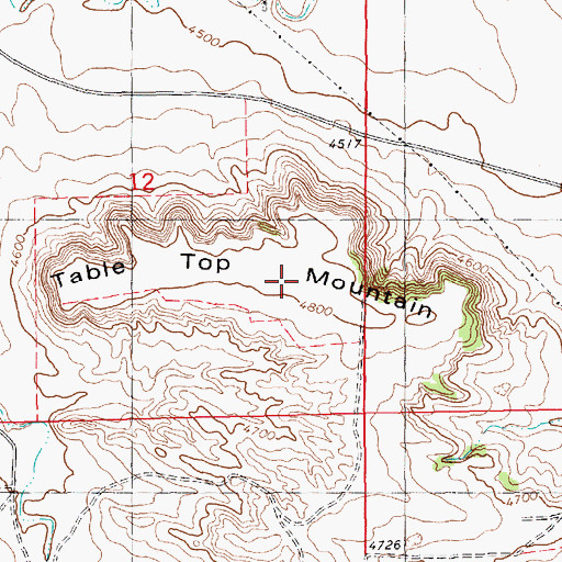 Topographic Map of Table Top Mountain, NE