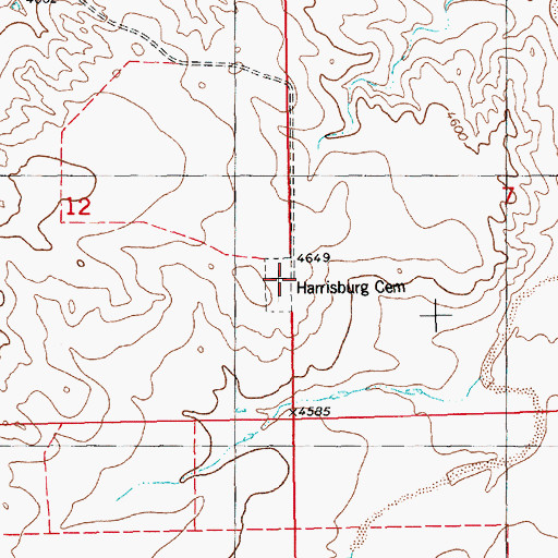 Topographic Map of Harrisburg Cemetery, NE