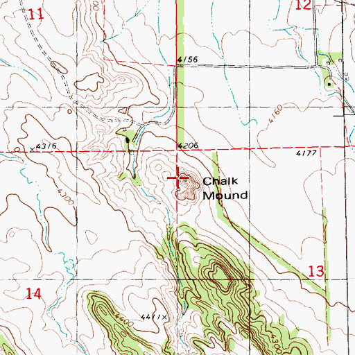 Topographic Map of Chalk Mound, NE