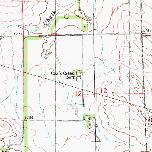 Topographic Map of Chalk Creek Cemetery, NE