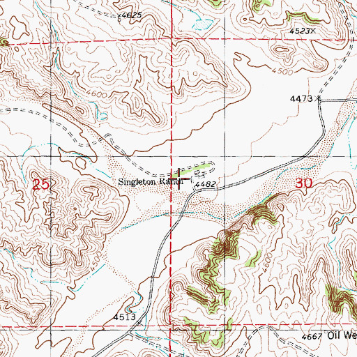 Topographic Map of Singleton Ranch, NE