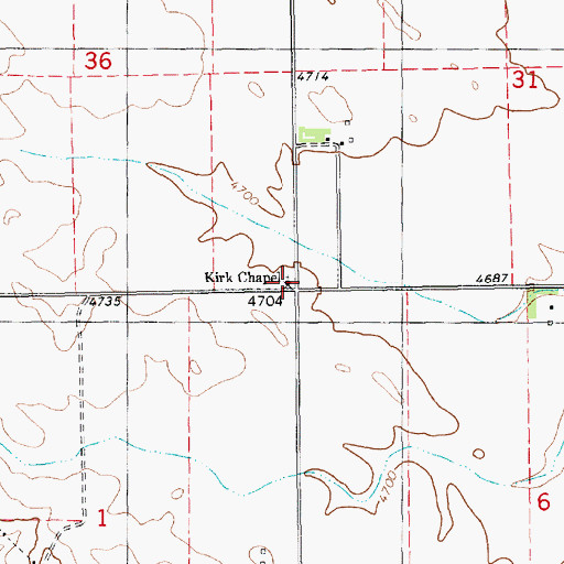 Topographic Map of Kirk Chapel, NE