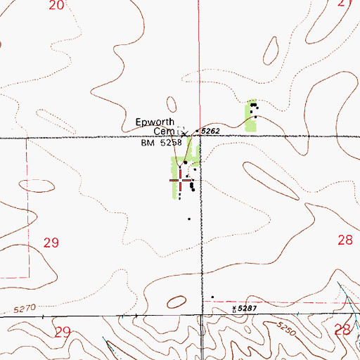 Topographic Map of Epworth Post Office (historical), NE