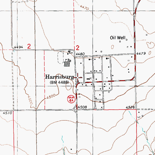 Topographic Map of Banner County Volunteer Fire Department, NE