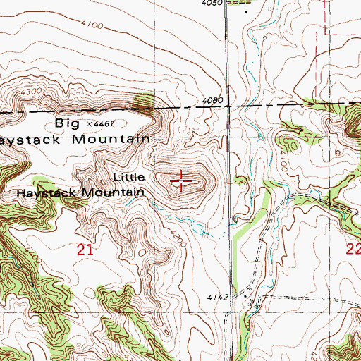 Topographic Map of Little Haystack Mountain, NE
