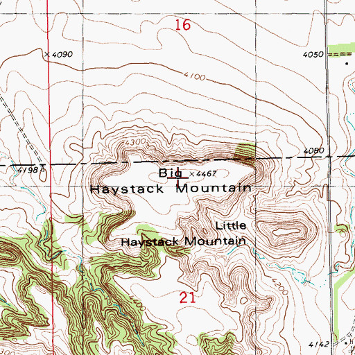Topographic Map of Big Haystack Mountain, NE
