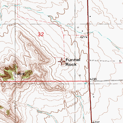 Topographic Map of Funnel Rock, NE