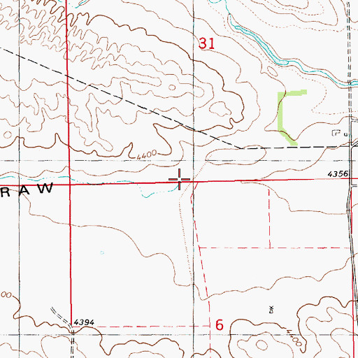 Topographic Map of Clay Springs Draw, NE