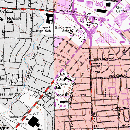 Topographic Map of El Quito Park, CA