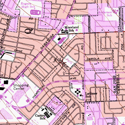 Topographic Map of Hathaway Park, CA