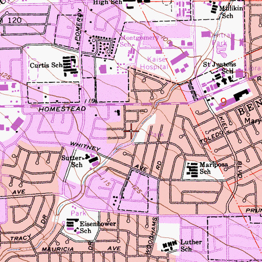 Topographic Map of Homeridge Park, CA
