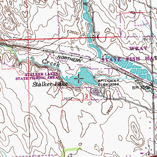 Topographic Map of Stalker Lake, CO