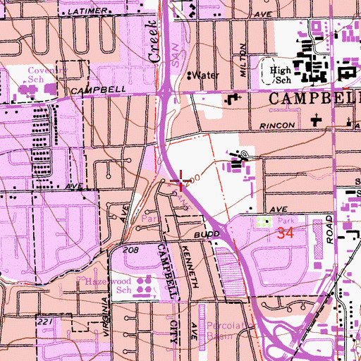 Topographic Map of John D Morgan Park, CA
