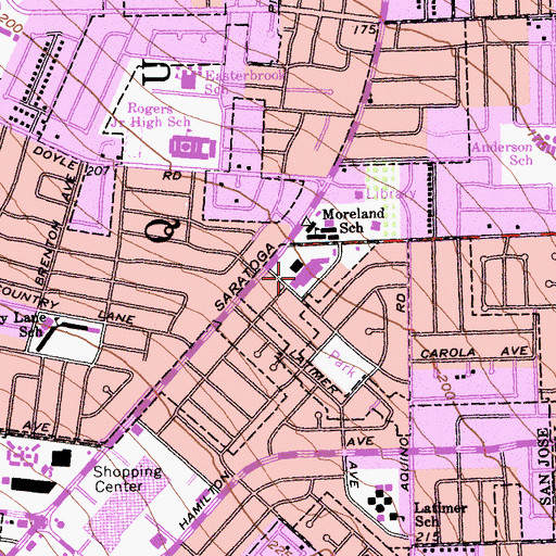 Topographic Map of The Plaza Shopping Center, CA