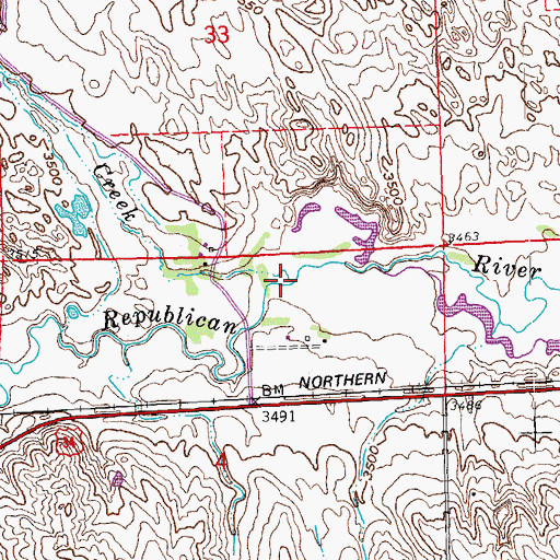 Topographic Map of Hayes Creek, CO