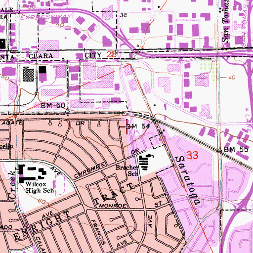 Topographic Map of Bracher Park, CA