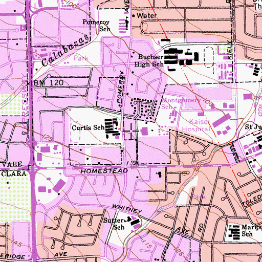 Topographic Map of The Church of Jesus Christ of Latter Day Saints, CA