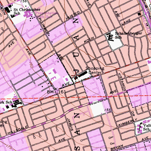 Topographic Map of Foxworthy Shopping Center, CA