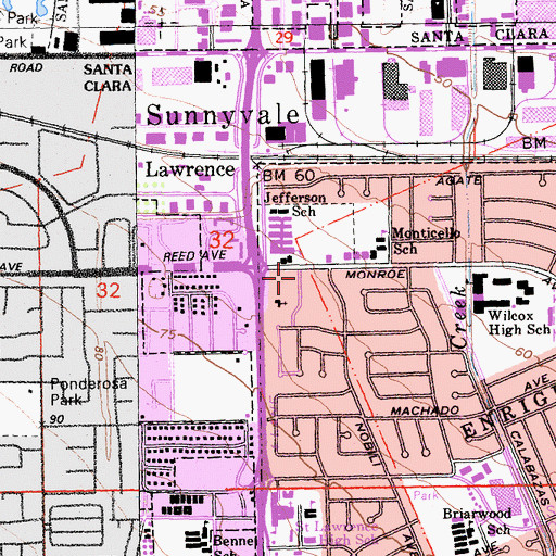 Topographic Map of Good News Community Church, CA