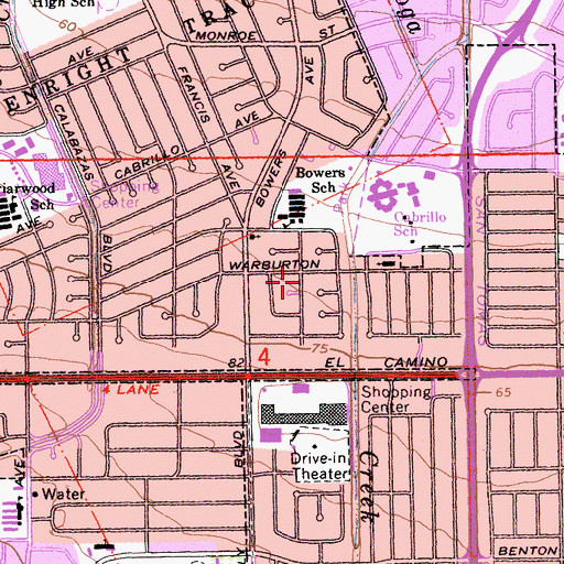 Topographic Map of Korean Christian Science Church, CA