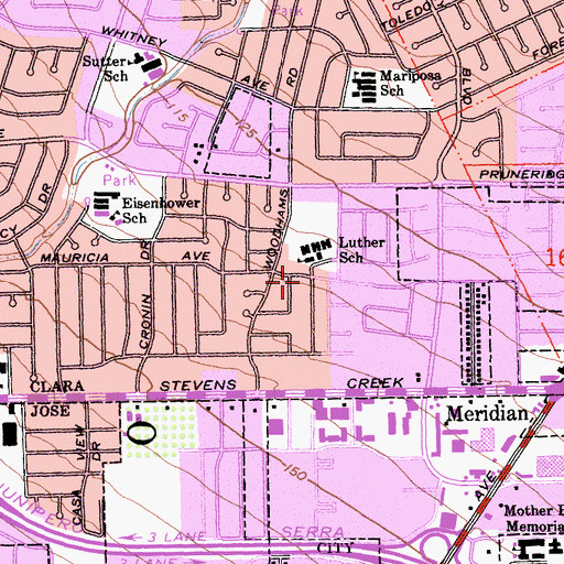 Topographic Map of New Covenant Christian Center, CA