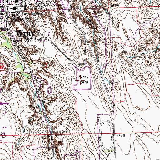Topographic Map of Grandview Cemetery, CO