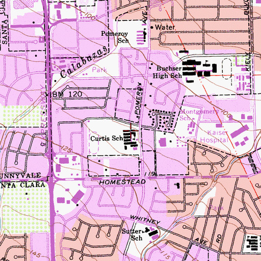 Topographic Map of Peace Lutheran Church, CA