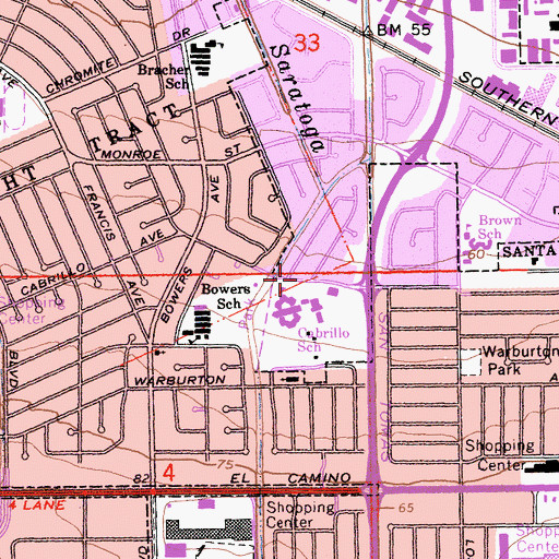 Topographic Map of Resurrection Lutheran Church, CA
