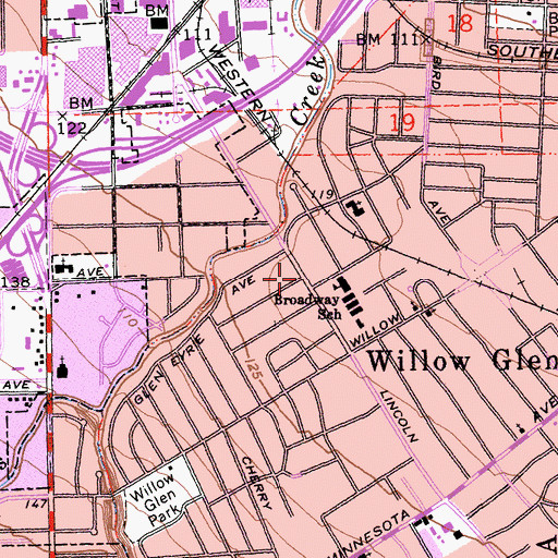 Topographic Map of Station B San Jose Post Office, CA