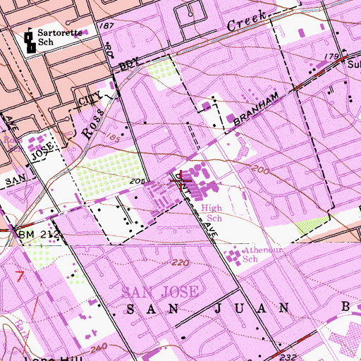 Topographic Map of Valley Christian High School, CA