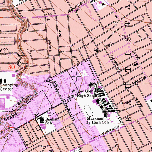Topographic Map of Wilcox Park, CA