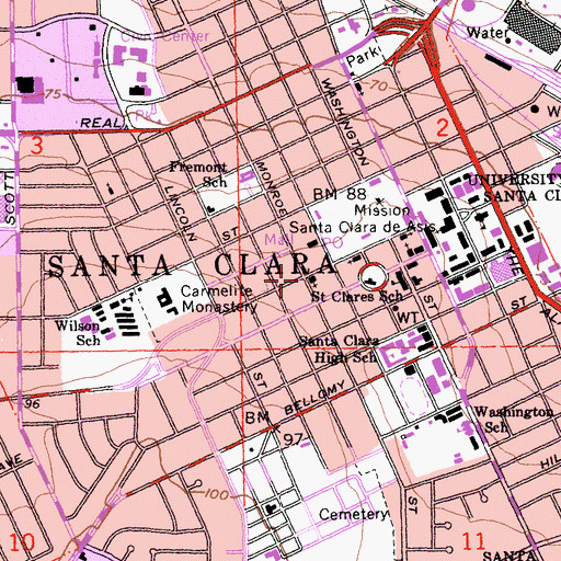 Topographic Map of Elim Assembly of God Church, CA