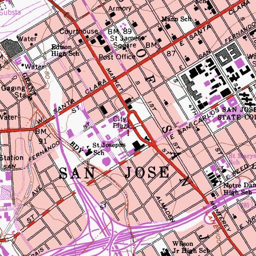 Topographic Map of Plaza Park, CA