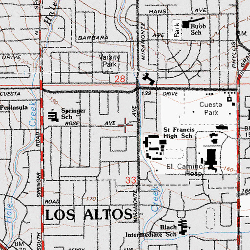 Topographic Map of Church of Christ, CA